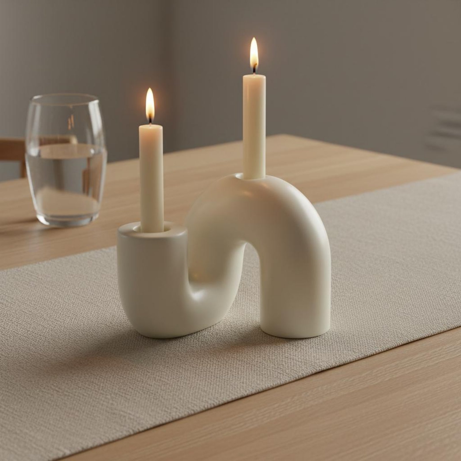 Candle Holder Decor - Portacandele in Ceramica Ondulata dal Design